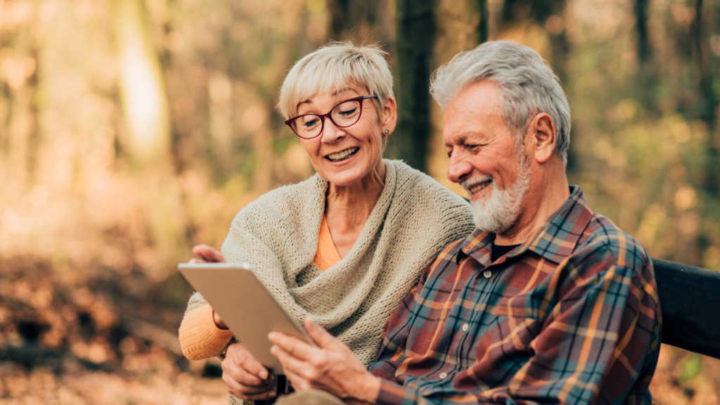 Older couple spending time outdoors