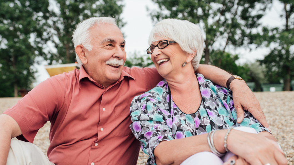 Happy older couple outdoors