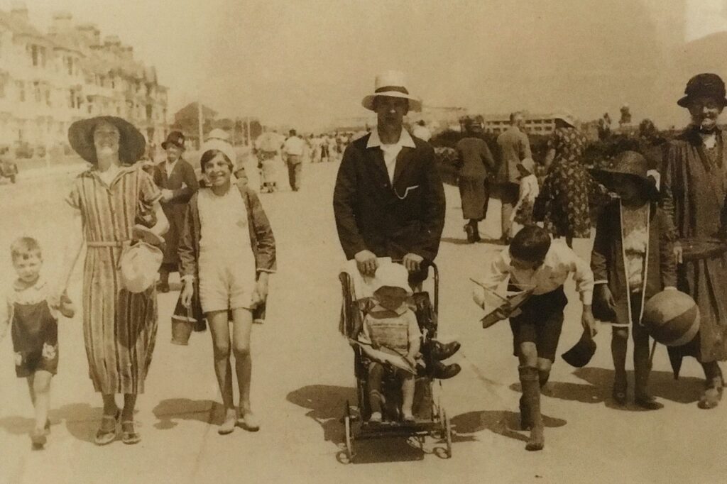 Old family photo sepia tone related to life story work