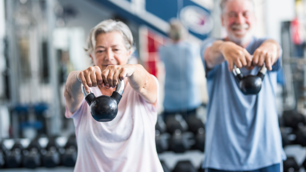 older couple exercising as a way to reduce the risk of dementia