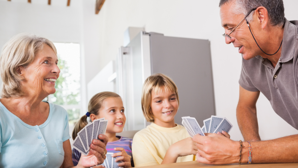 intergenerational relationships family card game with grandparents