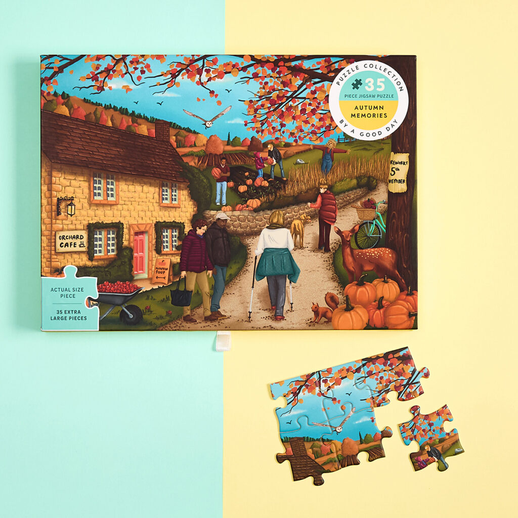 Autumn Large Piece Puzzle on a bright baackdrop