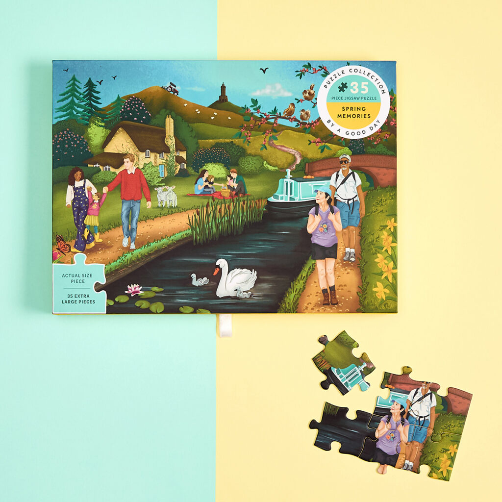 Spring Large Piece Puzzle on a bright baackdrop