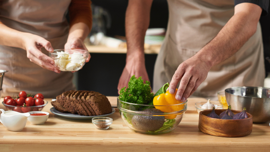 Cooking together is a great dementia friendly activity