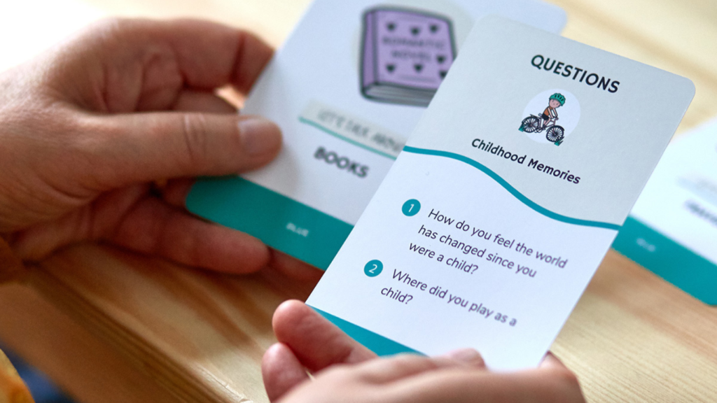 Matching Memories conversation game is a cosy indoor activity for people with dementia to take part in during winter months