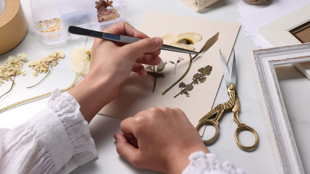 Dried flower art is a low effort creative activity suitable for people with dementia
